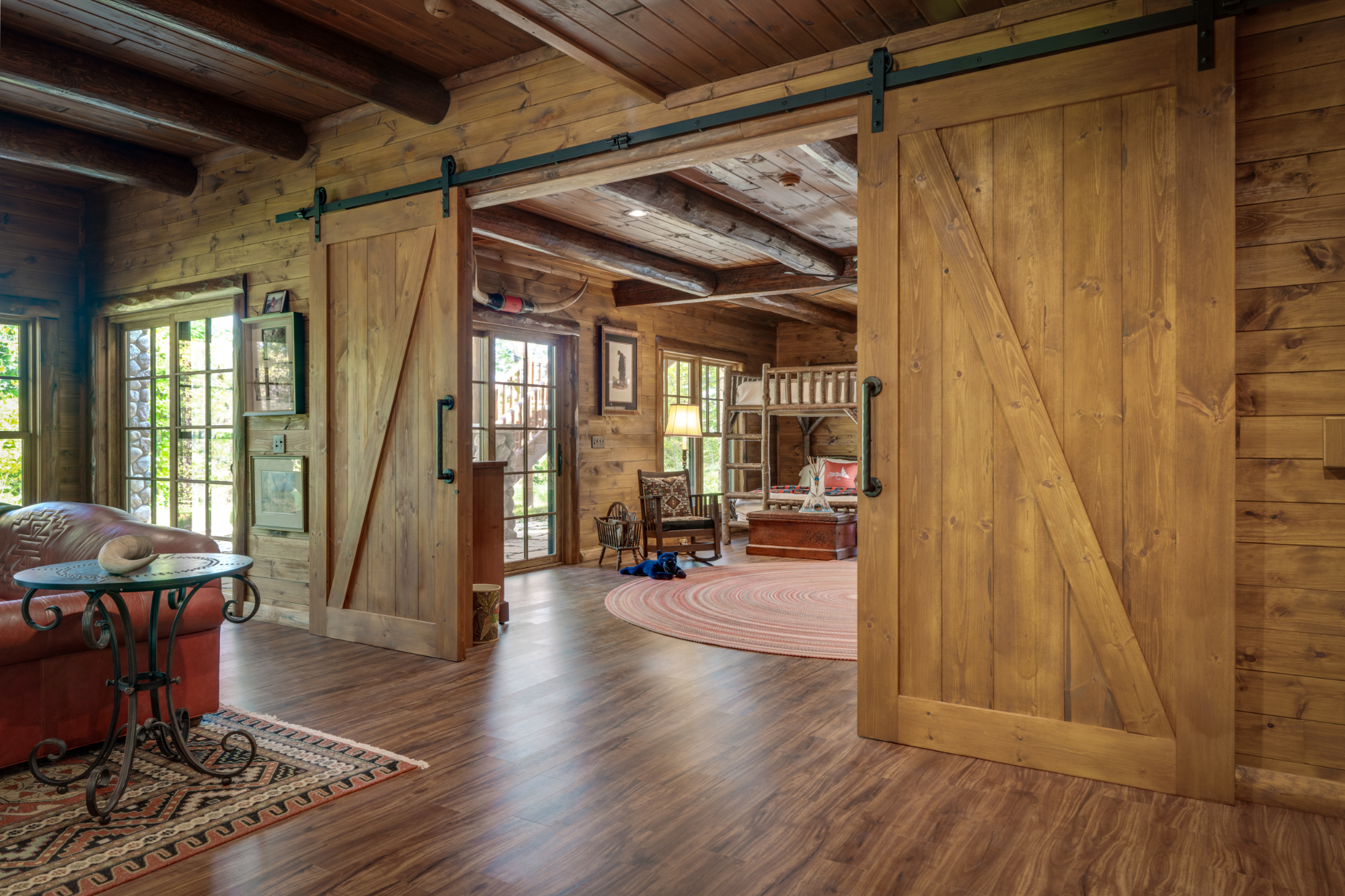 Barn Doors to Downstairs Bedroom