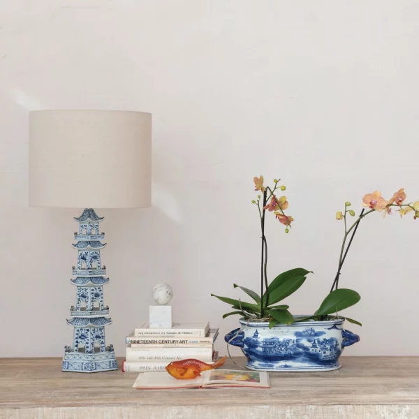 Hand Painted Pagoda Lamp - Image 2