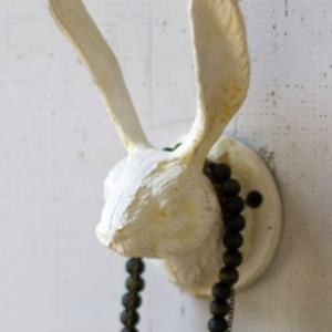 Antique White Cast Iron Rabbit Wall Hook