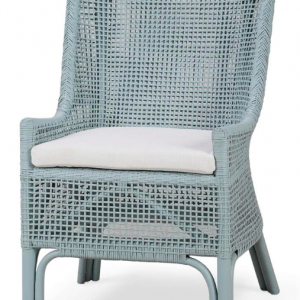 Blue Rattan Dining Chair
